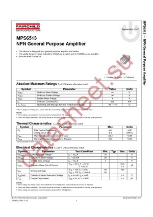 MPS6513_D74Z datasheet  